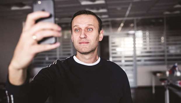 This handout photograph released by u2018This Is Navalny Projectu2019, shows the opposition leader shortly after being released in Moscow.