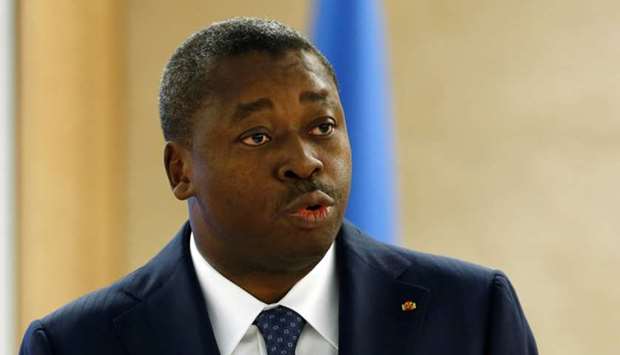 Togo's president Faure Essozimna Gnassingbe addresses the 31st session of the Human Rights Council at the UN European headquarters in Geneva, Switzerland, February 29, 2016