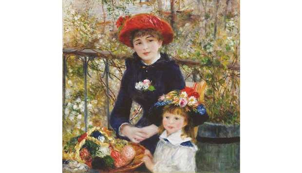 An Art Institute of Chicago handout photo of the Pierre-Auguste Renoir painting, Two Sisters (On the Terrace), oil on canvas.