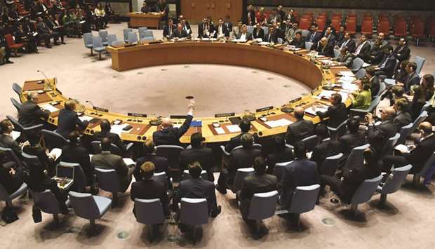 The UN Security Council meeting on the chemical weapons attacks in Syria at the United Nations yesterday.