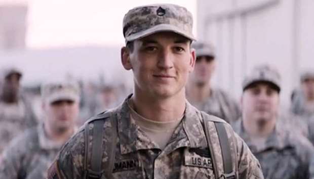 HOUNDED: Miles Teller appears as Sgt Adam Schumann. The movie details war veteransu2019 readjustment to their families and civilian life while battling physical, mental and emotional injuries.
