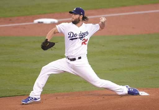 Los Angeles Dodgers starting pitcher Clayton Kershaw throws a pitch against the Houston Astros in the first inning in game one of the 2017 World Series at Dodger Stadium. PICTURE: USA TODAY Sports