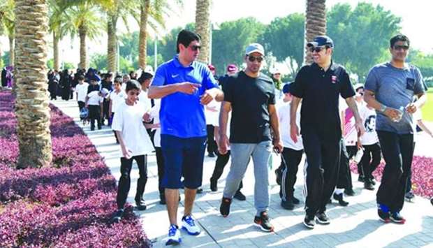 The event saw wide participation, featuring school students and a number of former Qatari athletes, in addition to a large number of walking enthusiasts. PICTURES: Noushad Thekkayil