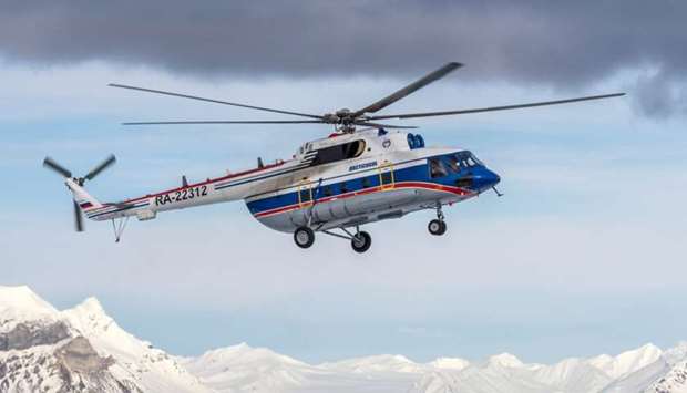 A view shows the Russian-made Mil Mi-8 helicopter, that went missing October 26, 2017 and found today, in the settlement of Barentsburg on Svalbard, Norway. File picture: April 28, 2015