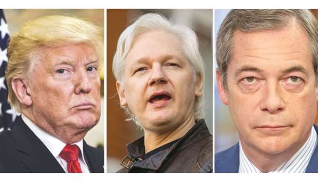 Donald Trump, Julian Assange Nigel Farage