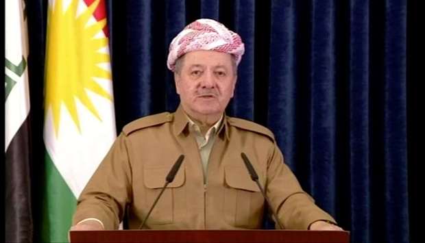 Iraqi Kurdish leader Masoud Barzani said he would give up his position as president on Nov. 1