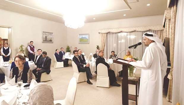 Al-Jaida addresses a meeting of Asian ambassadors to Qatar.