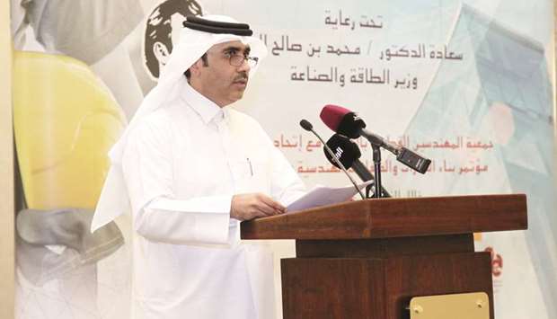 Kahramaa president Eng Essa bin Hilal al-Kuwari addressing delegates at the conference.