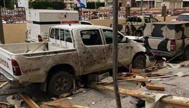 The scene after the explosion at the main court building in Misrata