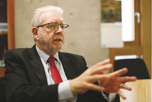 Michael Russell speaks during an interview in the Scottish Parliament, Edinburgh, Scotland.