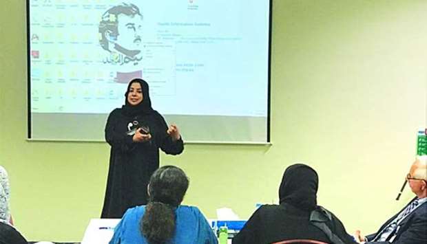 Dr Aisha al-Malki speaking during the workshop.