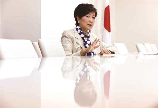 Tokyo Governor Yuriko Koike, head of Japanu2019s Party of Hope, speaks during an interview in Tokyo, Japan.