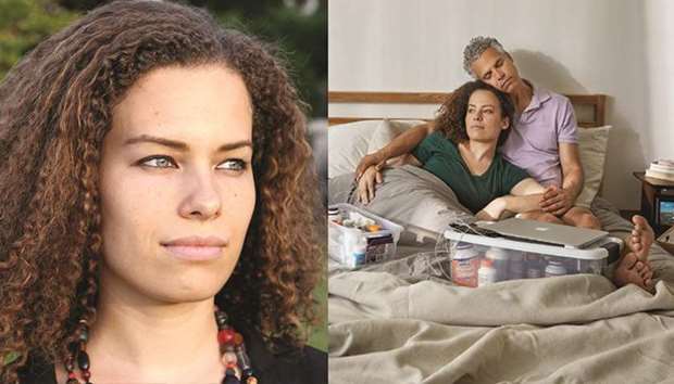 (LEFT) Jennifer Brea, documentary-maker, who suffers from chronic fatigue syndrome. (RIGHT) RESTING IN UNREST: Jennifer Brea and Omar Wasow in a scene from the documentary Unrest.