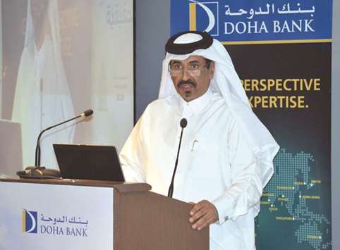 Al-Kuwari delivers a speech during the seminar held in Doha on investment opportunities in Bangladesh.
