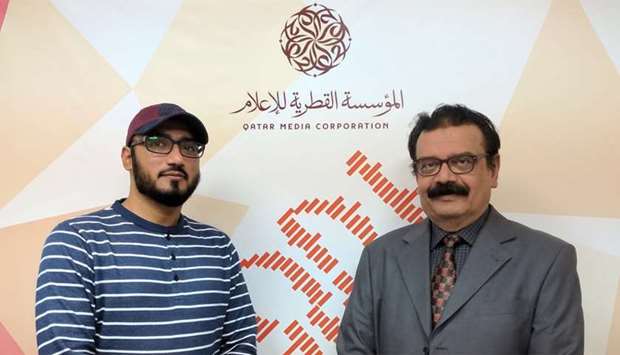 Radio host Obaid Tahir (left) was a guest on Qatar Urdu Radiou2019s live show Haqeeqat
