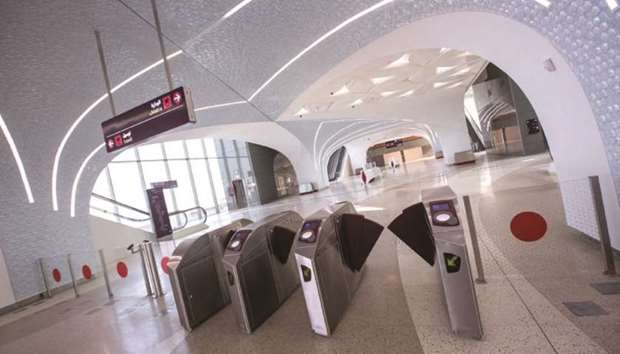 A view of the interior of Doha Metrou2019s Economic Zone station, as tweeted by Qatar Rail.