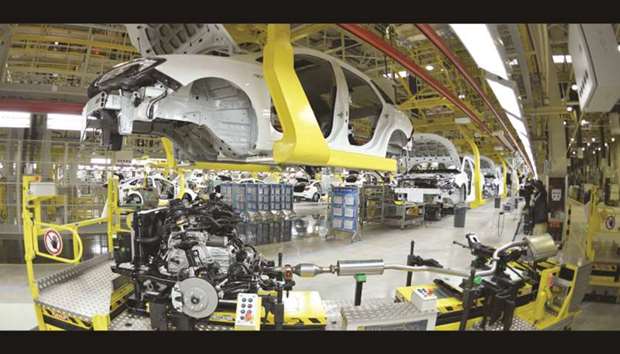 General Motors Buick cars being assembled at Wuhan auto plant in China (file). Growth in Chinau2019s manufacturing sector sputtered in September as both external and domestic demand weakened, two surveys showed yesterday, raising the pressure on policymakers as US tariffs appear to be inflicting a heavier toll on the Chinese economy.