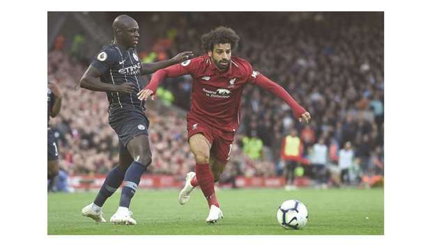 Liverpoolu2019s Egyptian midfielder Mohamed Salah notched 44 goals last season, but has managed only three this season, and just one in eight games since August. (AFP)
