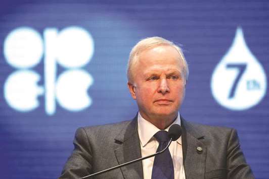 Bob Dudley, chief executive officer of BP, pauses during the opening day of the 7th Organisation Of Petroleum Exporting Countries international seminar in Vienna on June 20, 2018. Proponents of the divestment movement u201care driven by good intentions, but my concern is that their suggested recommendations could lead to bad outcomes,u201d Dudley said in London on Wednesday.