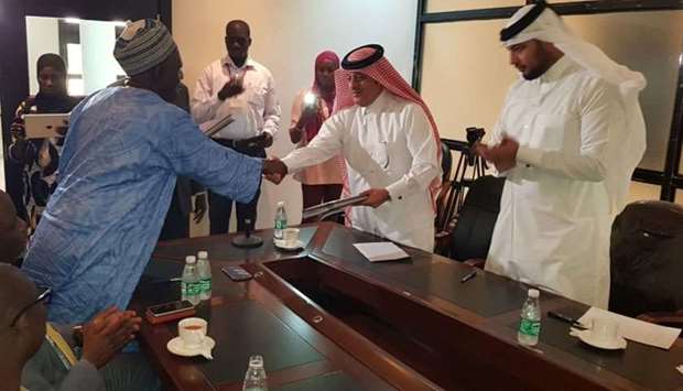 Qatar ambassador to Gambia Faisal bin Fahad al-Mana and Gambian Minister of Agriculture Lamin Dibba, on behalf of the Minister of Finance, signed the agreement.