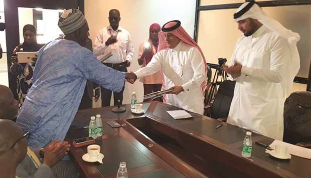 Qatar ambassador to Gambia Faisal bin Fahad al-Mana and Gambian Minister of Agriculture Lamin Dibba, on behalf of the Minister of Finance, signed the agreement.