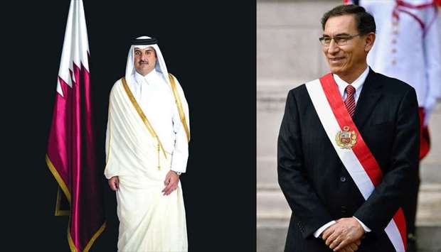 His Highness the Amir, Sheikh Tamim bin Hamad al-Thani, Mart?n Vizcarra, President of Peru