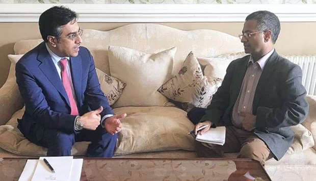 HE the Chairman of the National Human Rights Committee (NHRC), Dr Ali bin Smaikh al-Marri, meeting with Ahmed Shahid, special rapporteur on freedom of religion or belief at the United Nations, in London.