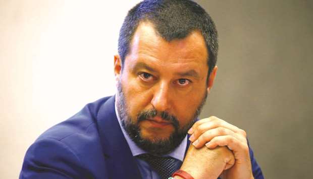 Salvini: has seen his popularity increase since the coalition government came to power in June.