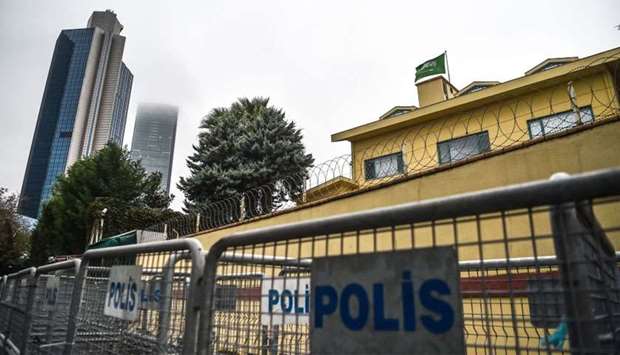 A view of the Saudi Arabian consulate in Istanbul