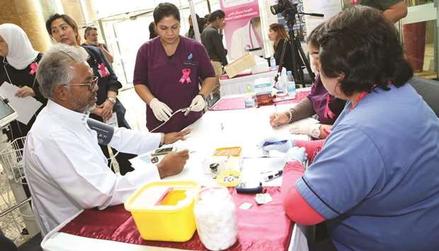 Snapshots from the breast cancer awareness initiative organised by Commercial Bank in collaboration with Qatar Cancer Society.