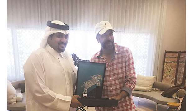 QREC general manager Nasser Sherida al-Kaabi (left) with Salon du Cheval Organising Committee chairman Prince Abdellah Alaoui.