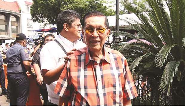 Juan Ponce Enrile: seeking re-election