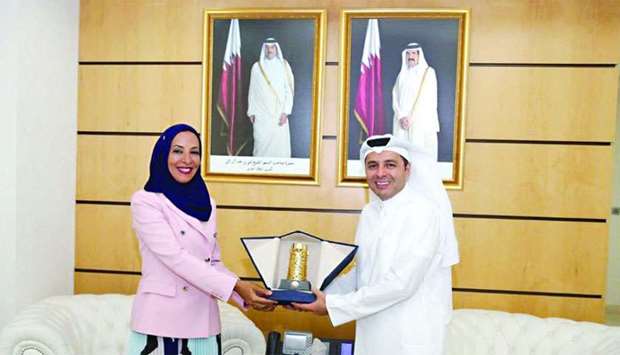 HE the Minister of Education and Higher Education Dr Mohamed bin Abdul Wahed Ali al-Hammadi with his Omani counterpart, Dr Madiha bint Ahmed al-Shibaniyah