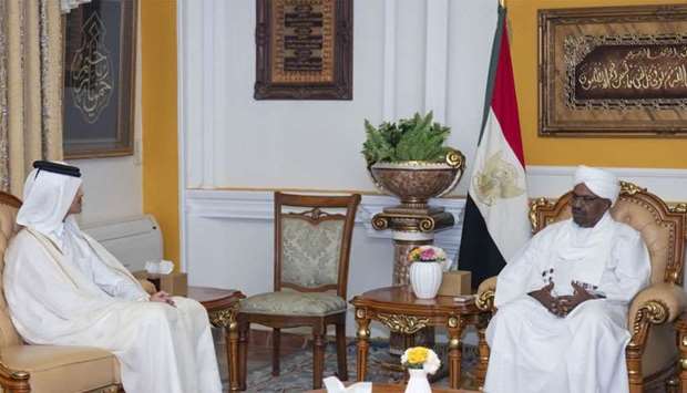 HE Sheikh Thani bin Hamad al-Thani with Sudanese President Omar Hassan al-Bashir
