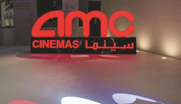 The AMC cinema logo is seen in Riyadh. The murder of writer Jamal Khashoggi in Saudi Arabiau2019s consulate in Istanbul has put Saudi Arabiau2019s cinema plans in doubt.