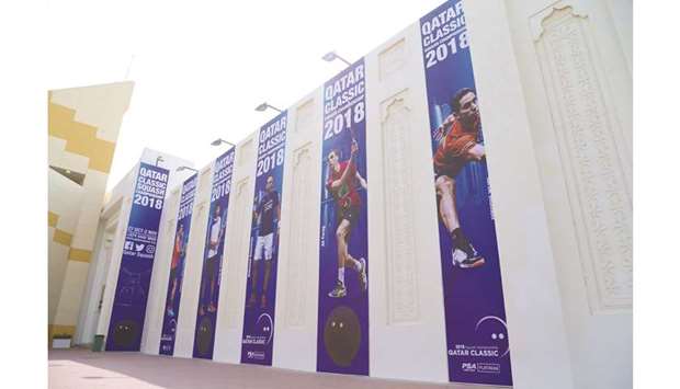 Khalifa International Tennis and Squash Complex wears a new look with attractive branding reflecting the mood of the tournament.