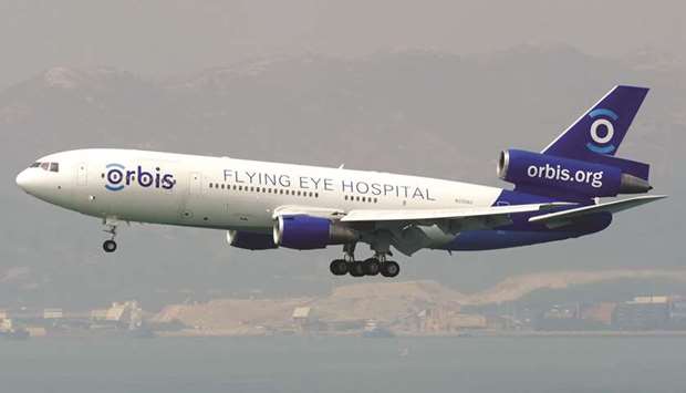 The Flying Eye Hospital, operated by global eye health charity Orbis, is a fully-equipped cargo plane with state-of-the-art medical equipment, an operating theatre and a classroom, making it a unique teaching facility.
