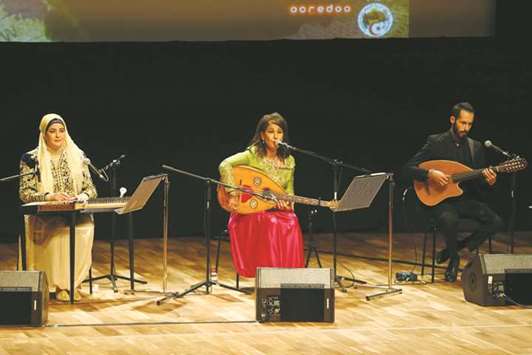 Nassima Shaaban (middle) performing at the show.