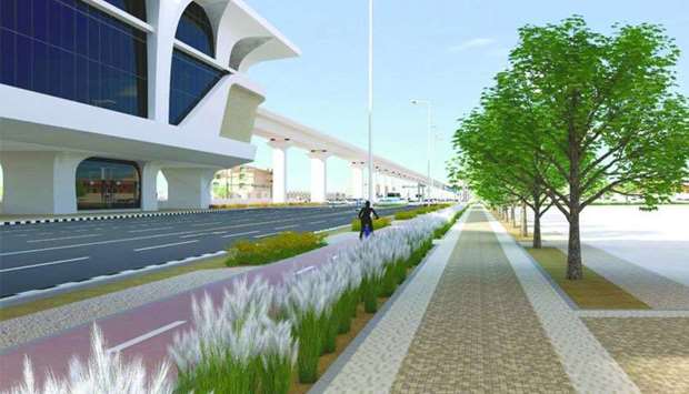 Computer generated image of a section of Al Wakrah Main Road