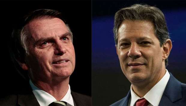 Brazilian presidential candidates Jair Bolsonaro and Fernando Haddad