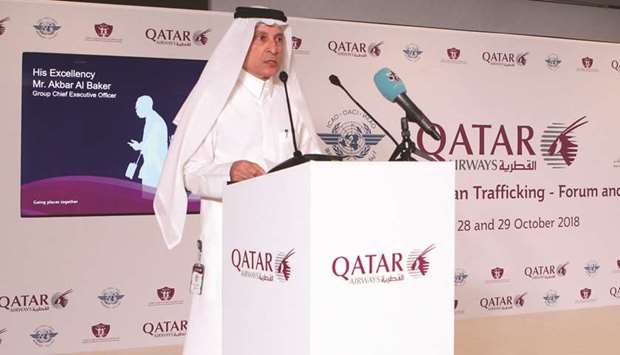 Qatar Airways Group chief executive Akbar al-Baker delivers keynote speech. PICTURES: Othman Khalid