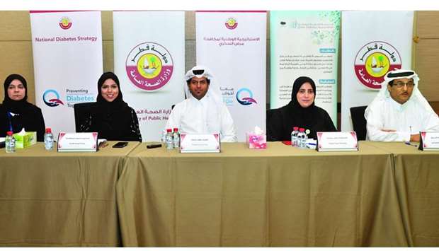 The officials from healthcare organisations at the press conference yesterday. PICTURE: Noushad Thekkayil