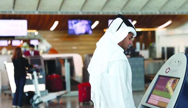 The kiosks are spread across the departures check-in hall and enable passengers to check-in, print boarding passes and bag tags; tag their bags; and drop them at the bag drop before proceeding to border control.