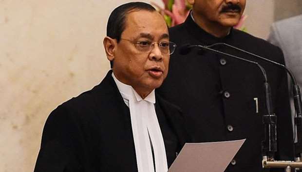 In-coming Chief Justice of India Justice Ranjan Gogoi takes the oath