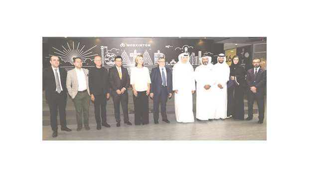 Officials at the launch of serviced office, co-working and virtual offices by Alfardan Properties and Workinton.