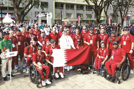Qatari delegation at the Asian Para Games in Jakarta.