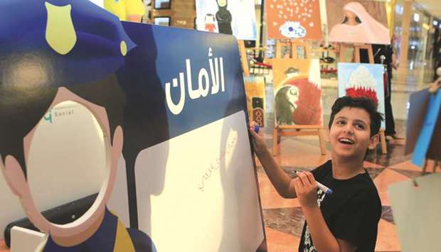 A child takes part in an activity held to mark Arab Childrenu2019s Day.