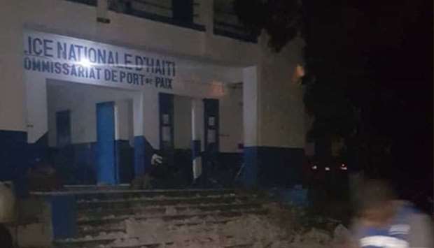 An auditorium in Gros-Morne, Haiti, damaged in the earthquake