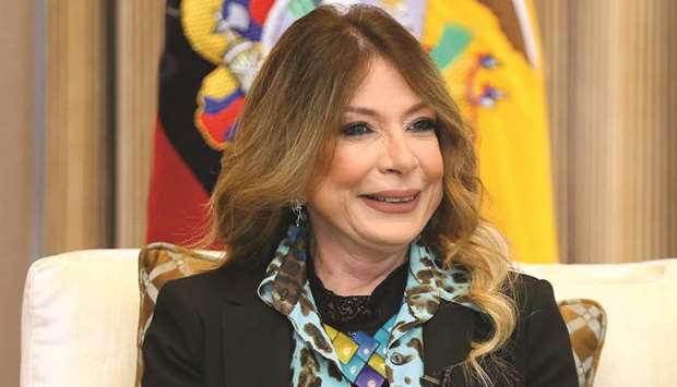 Ecuador ambassador Ivanne A-Baki speaking at a press conference yesterday. PICTURE: Ram Chand