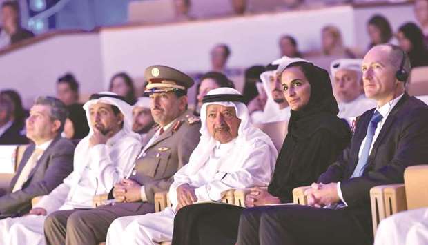 HE Sheikha Hind bint Hamad al-Thani, HE Sheikh Faisal bin Qassim al-Thani along with other distinguished guests attending the programme yesterday.